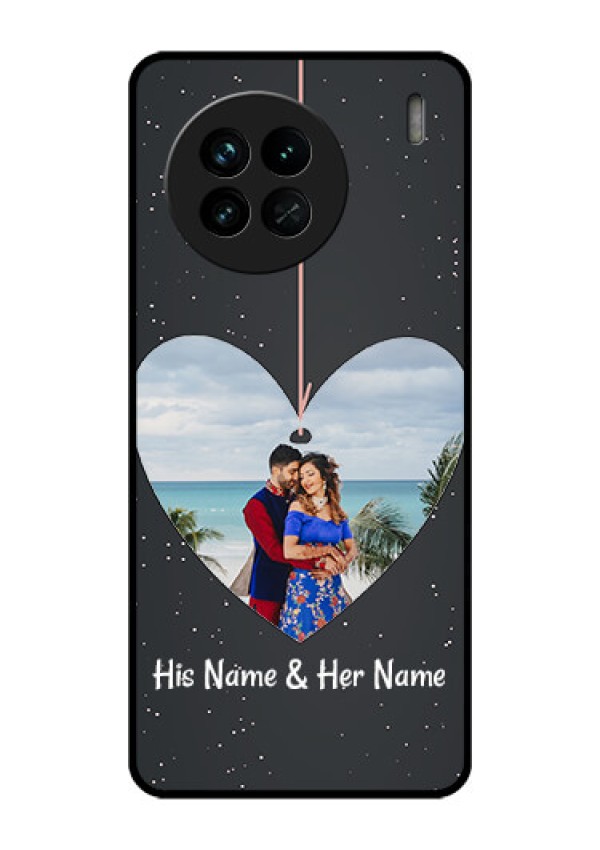 Vivo X90 5G Custom Glass Phone Case - Hanging Heart Design