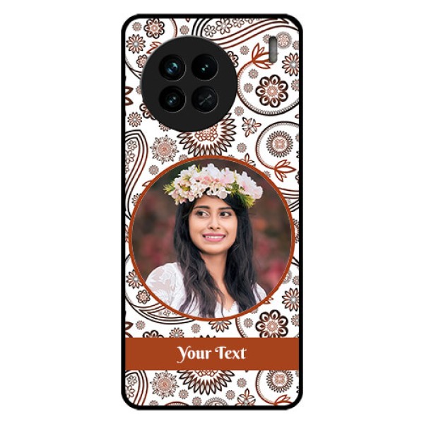 Vivo X90 5G Custom Glass Mobile Case - Abstract Flower Design