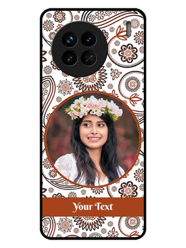 Custom Vivo X90 5G Custom Glass Mobile Case - Abstract Flower Design