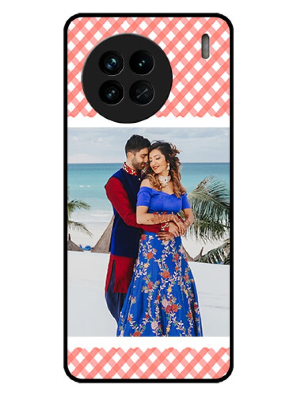 Custom Vivo X90 5G Personalized Glass Phone Case - Pink Pattern Design