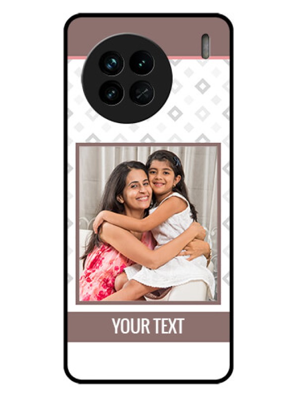 Custom Vivo X90 5G Photo Printing on Glass Case - Simple Diamond Design