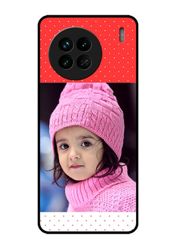 Vivo X90 5G Photo Printing on Glass Case - Red Pattern Design