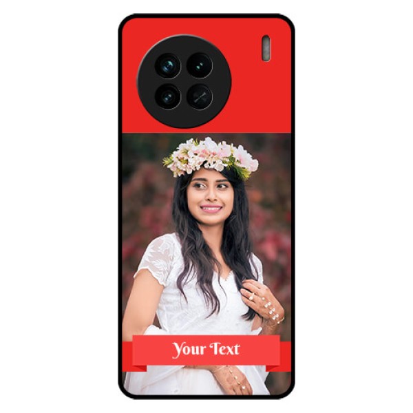 Vivo X90 5G Custom Glass Phone Case - Simple Red Color Design