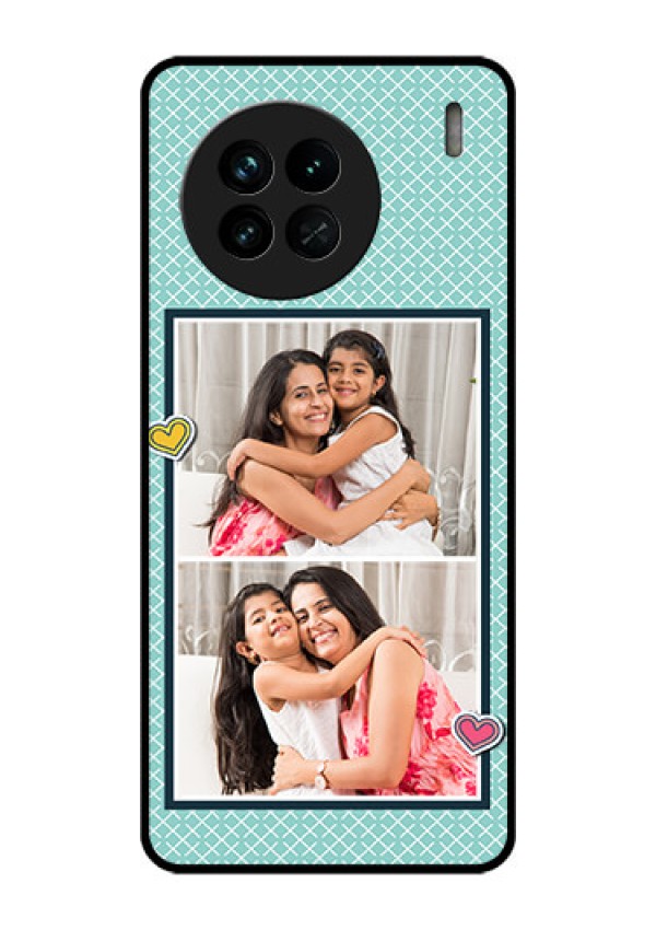Vivo X90 5G Custom Glass Phone Case - 2 Image Holder with Pattern Design