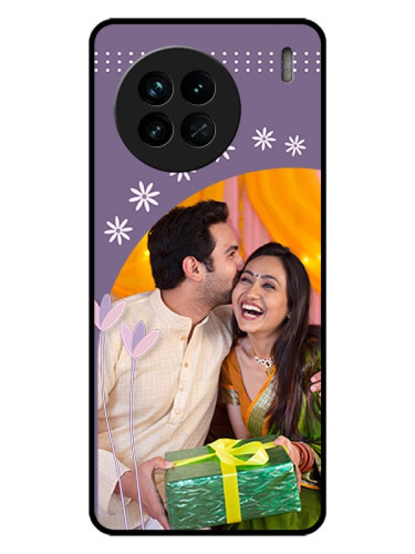 Custom Vivo X90 5G Custom Glass Mobile Case - Lavender flowers design