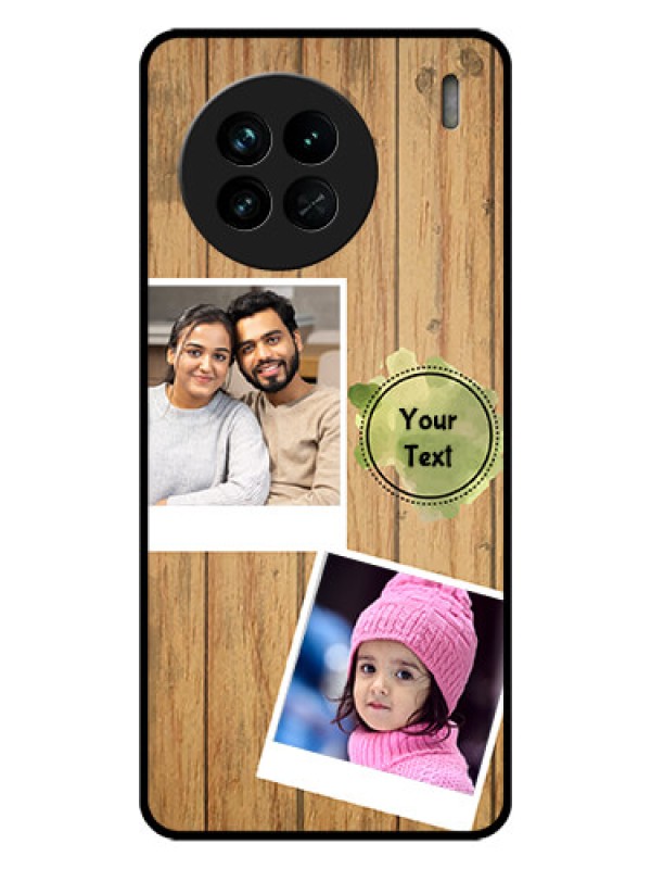 Custom Vivo X90 5G Custom Glass Phone Case - Wooden Texture Design