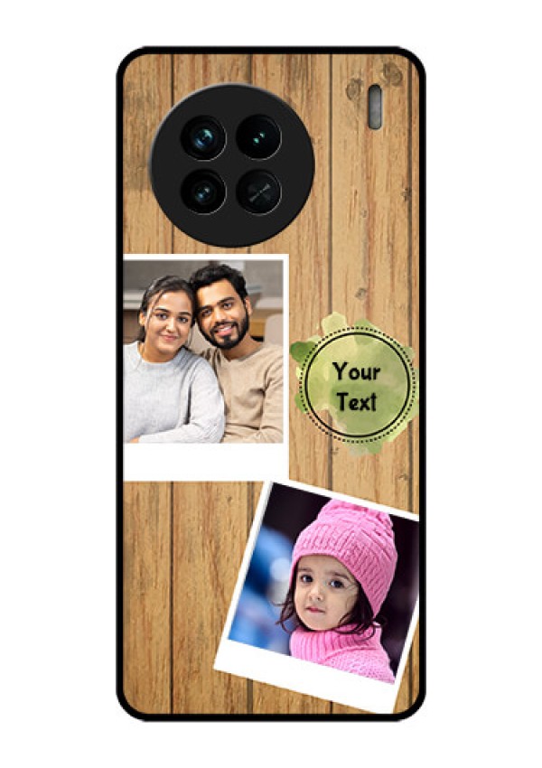 Vivo X90 5G Custom Glass Phone Case - Wooden Texture Design