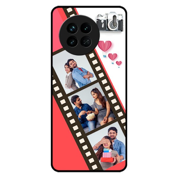 Vivo X90 5G Personalized Glass Phone Case - 3 Image Holder with Film Reel Vivo X90 5G Personalized Glass Phone Case - 3 Image Holder with Film Reel