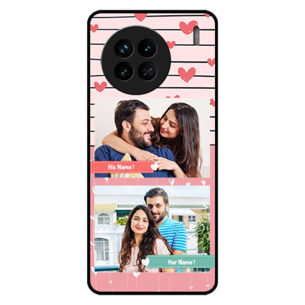 Vivo X90 5G Custom Glass Mobile Case - Photo with Heart Design