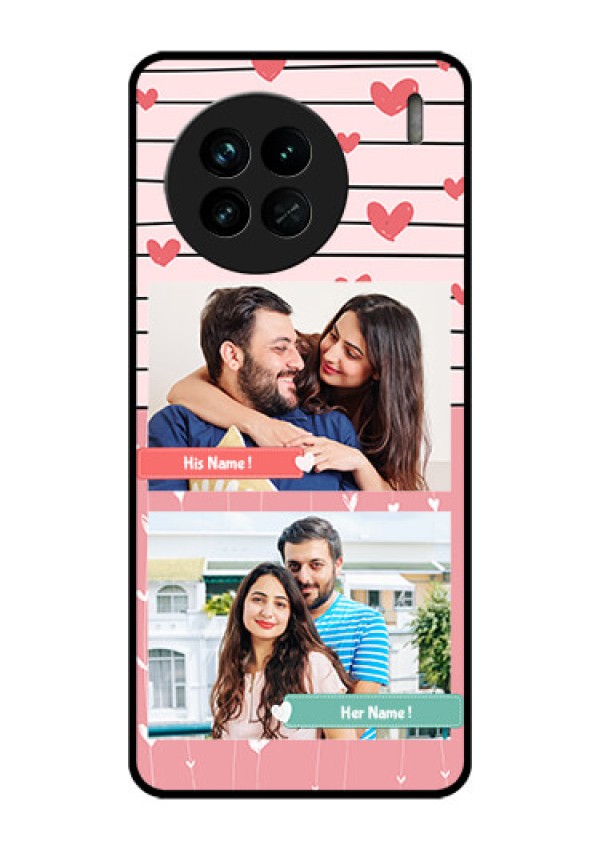 Vivo X90 5G Custom Glass Mobile Case - Photo with Heart Design