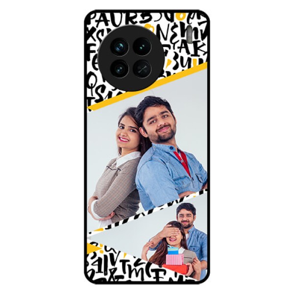 Vivo X90 5G Custom Glass Mobile Case - Letters Pattern Design