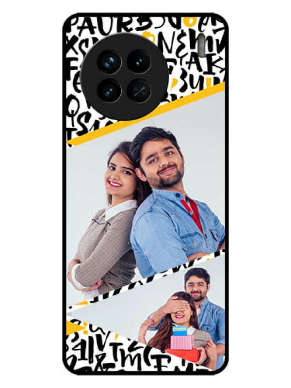 Custom Vivo X90 5G Custom Glass Mobile Case - Letters Pattern Design