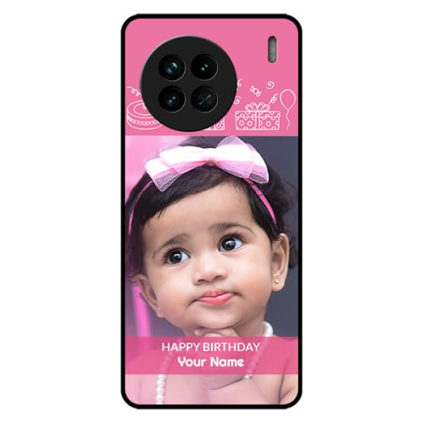 Vivo X90 5G Photo Printing on Glass Case - with Birthday Line Art Design Vivo X90 5G Photo Printing on Glass Case - with Birthday Line Art Design
