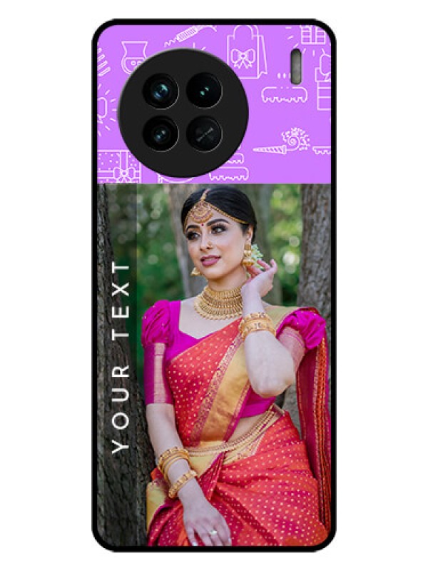 Custom Vivo X90 5G Custom Glass Mobile Case - Birthday Icons Design