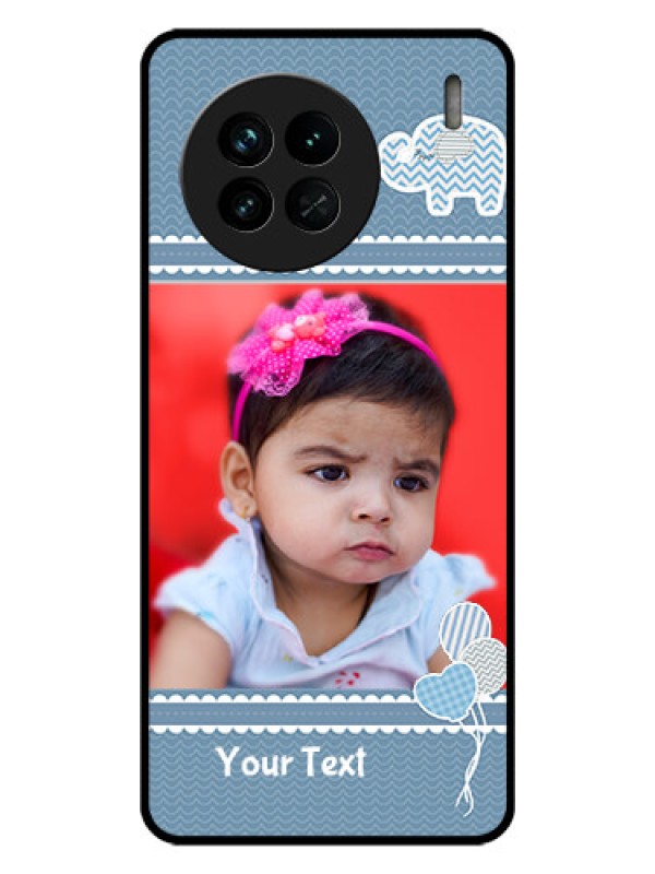 Custom Vivo X90 5G Photo Printing on Glass Case - with Kids Pattern Design