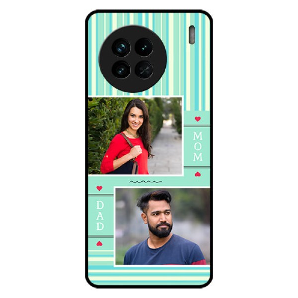 Vivo X90 5G Custom Glass Phone Case - Mom & Dad Pic Design
