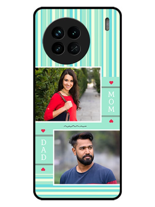 Custom Vivo X90 5G Custom Glass Phone Case - Mom & Dad Pic Design