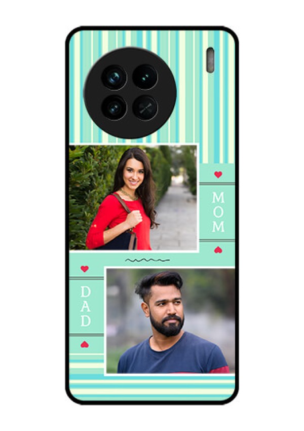 Vivo X90 5G Custom Glass Phone Case - Mom & Dad Pic Design
