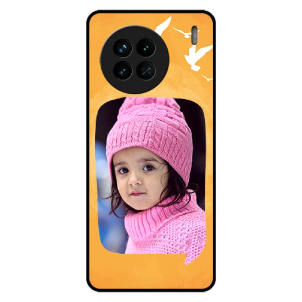 Vivo X90 5G Personalized Glass Phone Case - Water Color Design with Bird Icons Vivo X90 5G Personalized Glass Phone Case - Water Color Design with Bird Icons