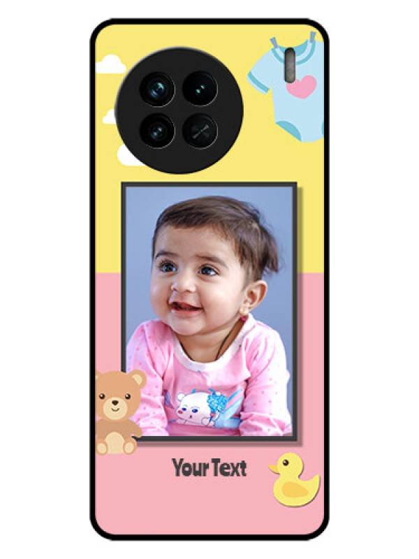 Custom Vivo X90 5G Photo Printing on Glass Case - Kids 2 Color Design