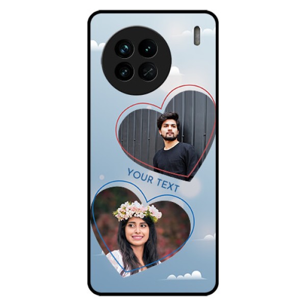 Vivo X90 5G Custom Glass Mobile Case - Blue Color Couple Design