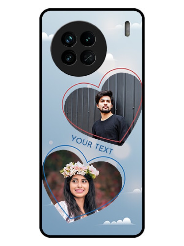 Custom Vivo X90 5G Custom Glass Mobile Case - Blue Color Couple Design