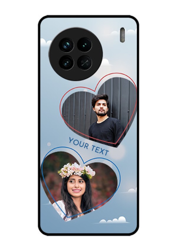 Vivo X90 5G Custom Glass Mobile Case - Blue Color Couple Design