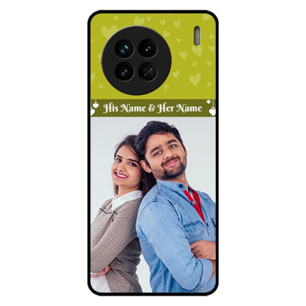 Vivo X90 5G Custom Glass Phone Case - You & Me Heart Design