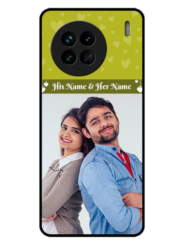 Custom Vivo X90 5G Custom Glass Phone Case - You & Me Heart Design