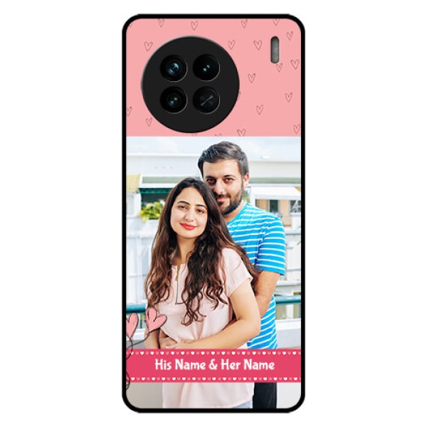 Vivo X90 5G Personalized Glass Phone Case - Love Design Peach Color