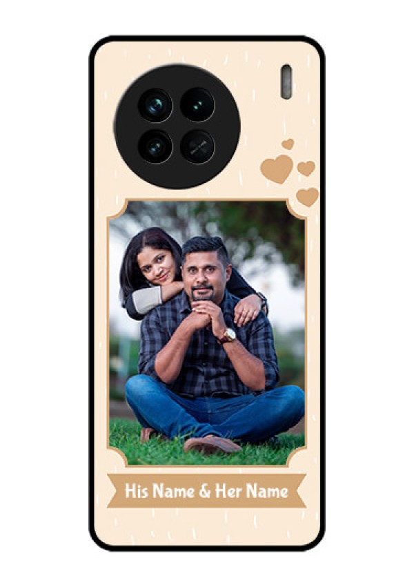 Vivo X90 5G Custom Glass Phone Case - with confetti love design