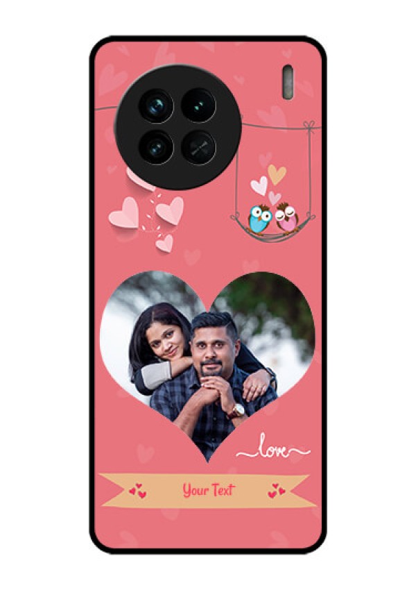 Vivo X90 5G Personalized Glass Phone Case - Peach Color Love Design
