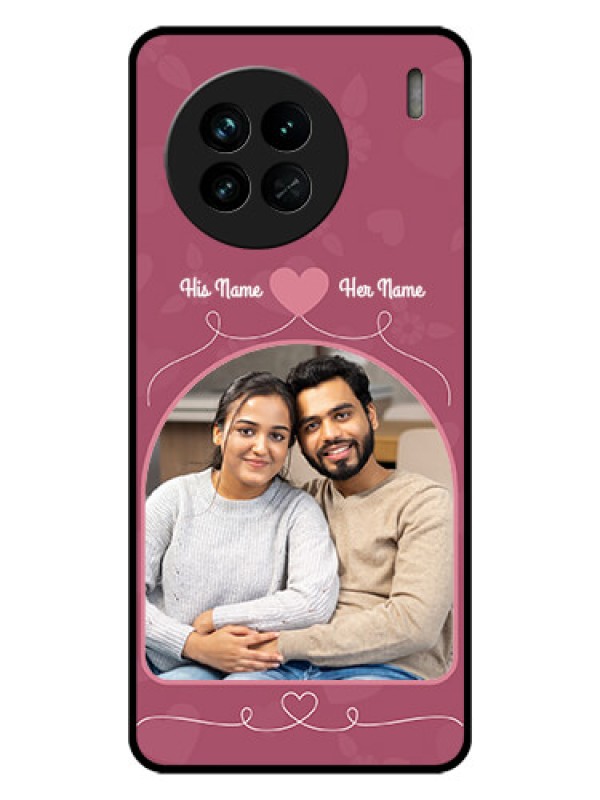 Custom Vivo X90 5G Photo Printing on Glass Case - Love Floral Design
