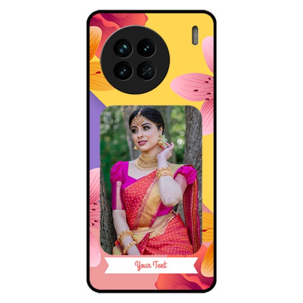 Vivo X90 5G Custom Glass Mobile Case - 3 Image With Vintage Floral Design Vivo X90 5G Custom Glass Mobile Case - 3 Image With Vintage Floral Design