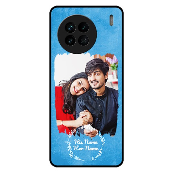 Vivo X90 5G Custom Glass Phone Case - Blue Color Vintage Design