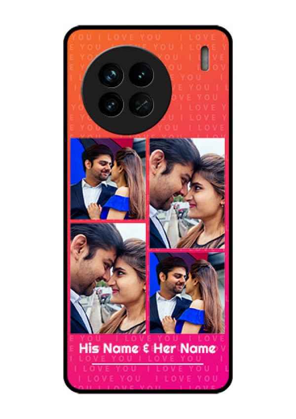 Vivo X90 5G Custom Glass Phone Case - I Love You Pink Design