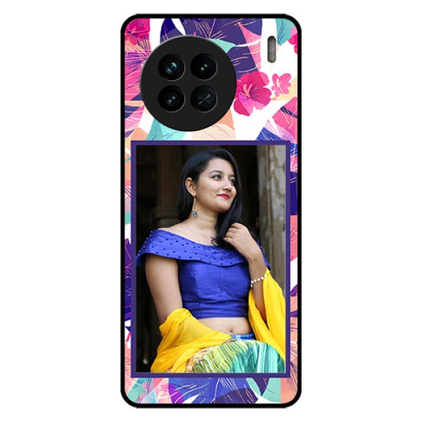 Vivo X90 5G Custom Glass Mobile Case - Abstract Floral Design