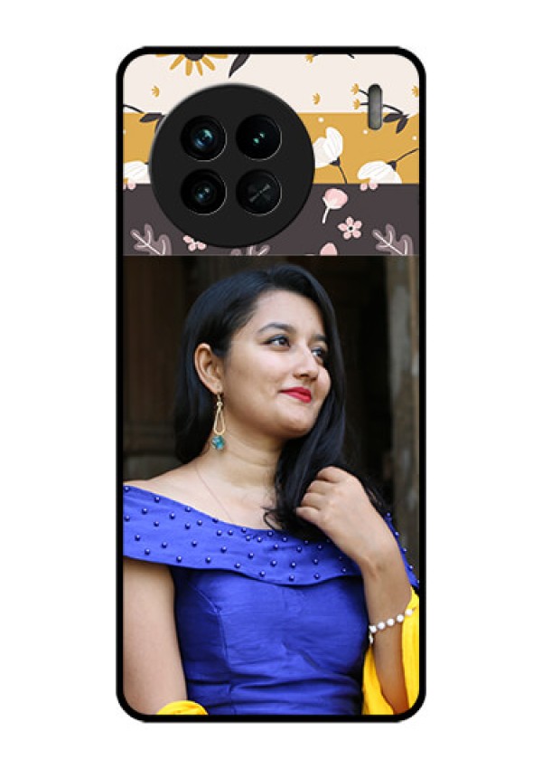 Vivo X90 5G Custom Glass Phone Case - Stylish Floral Design