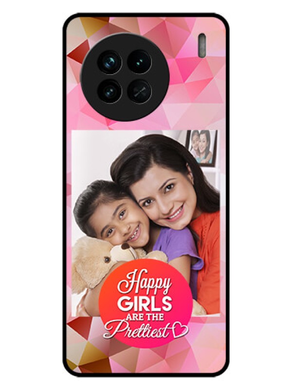 Custom Vivo X90 5G Photo Printing on Glass Case - Abstract Triangle Design