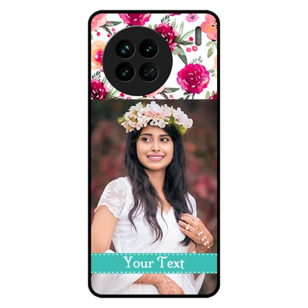 Vivo X90 5G Custom Glass Phone Case - Watercolor Floral Design