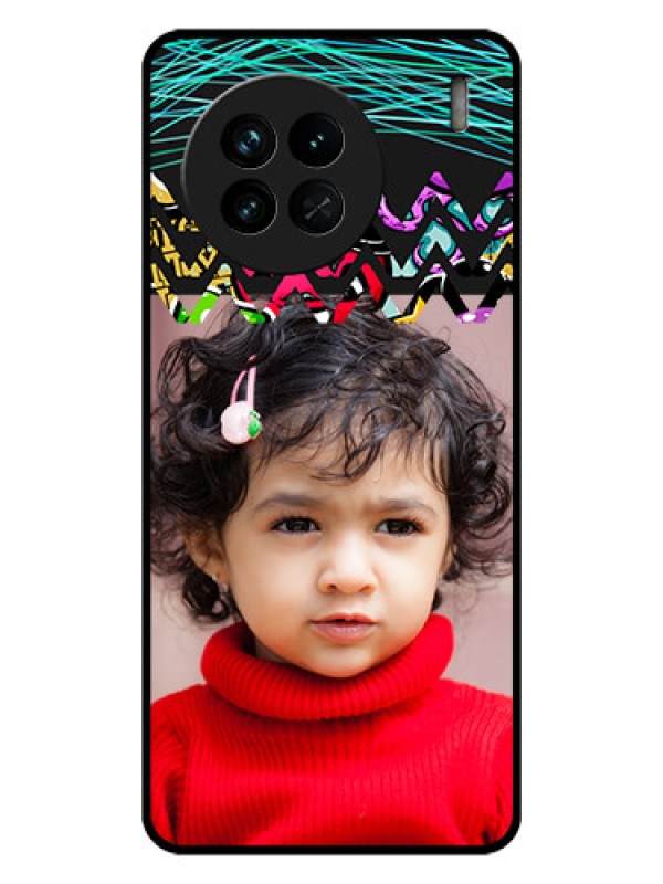 Custom Vivo X90 5G Personalized Glass Phone Case - Neon Abstract Design