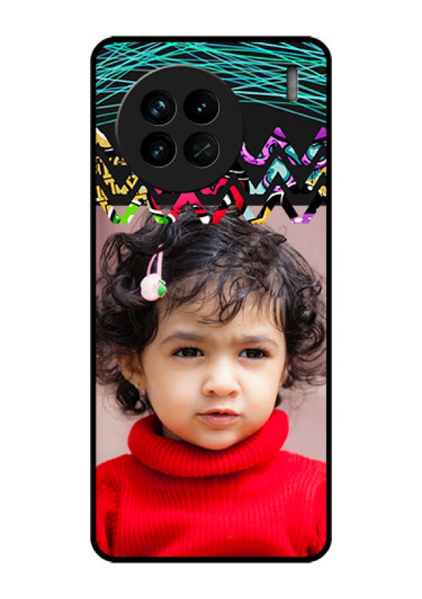 Vivo X90 5G Personalized Glass Phone Case - Neon Abstract Design