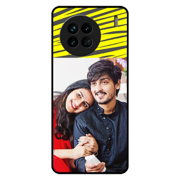 Vivo X90 5G Photo Printing on Glass Case - Yellow Abstract Design