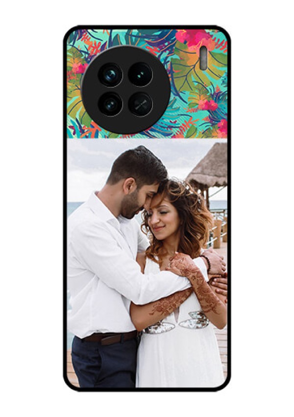 Vivo X90 5G Photo Printing on Glass Case - Watercolor Floral Design