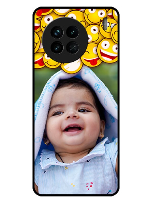 Custom Vivo X90 5G Custom Glass Mobile Case - with Smiley Emoji Design