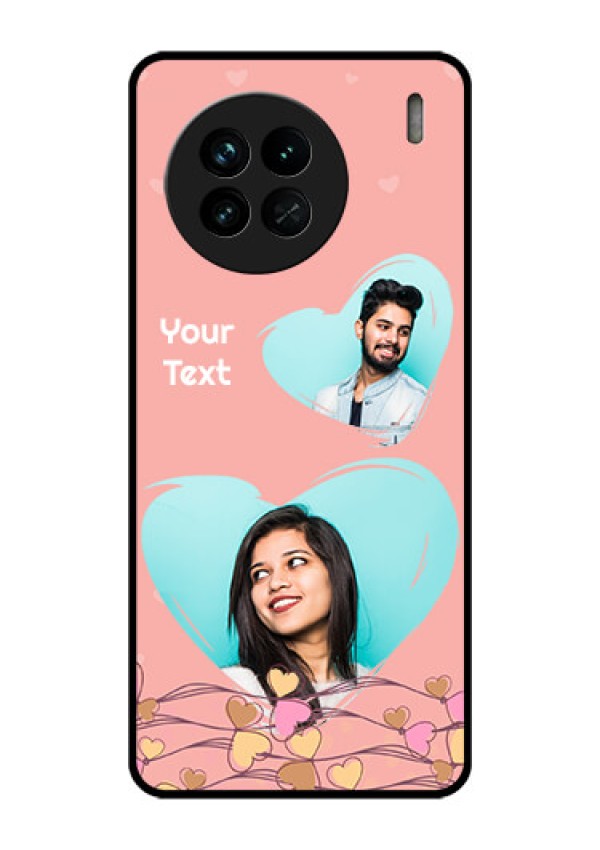 Vivo X90 5G Custom Glass Mobile Case - Love Doodle Design
