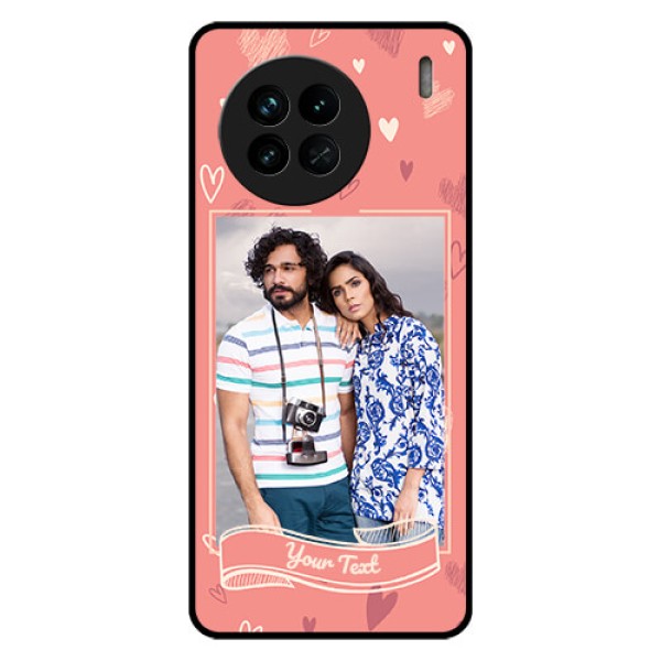 Vivo X90 5G Custom Glass Phone Case - Love doodle art Design