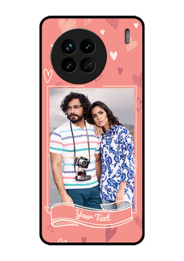 Vivo X90 5G Custom Glass Phone Case - Love doodle art Design