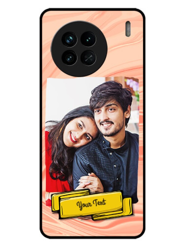 Custom Vivo X90 5G Personalized Glass Phone Case - Marble Texture Design