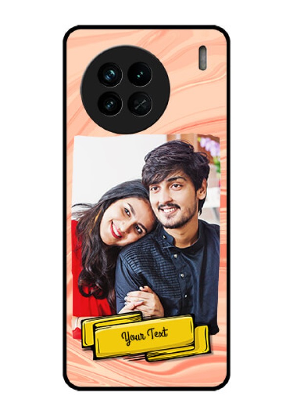 Vivo X90 5G Personalized Glass Phone Case - Marble Texture Design
